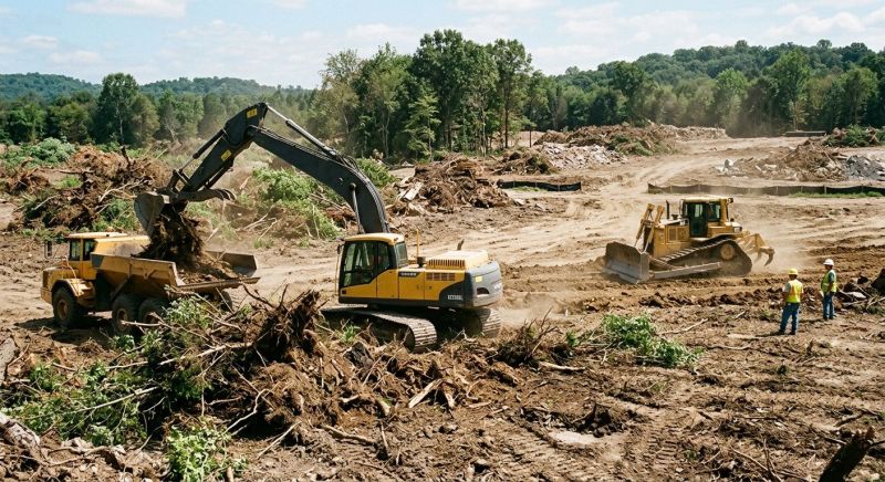 Construction Site Land Clearing in Gwinnett County, GA